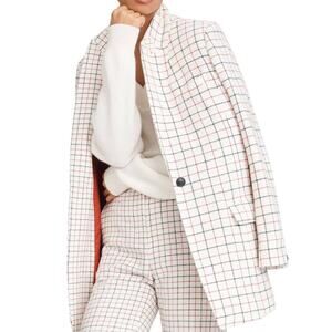 rag & bone Nova Wool Blend Windowpane Plaid Check Blazer Button Jacket Coat 4
